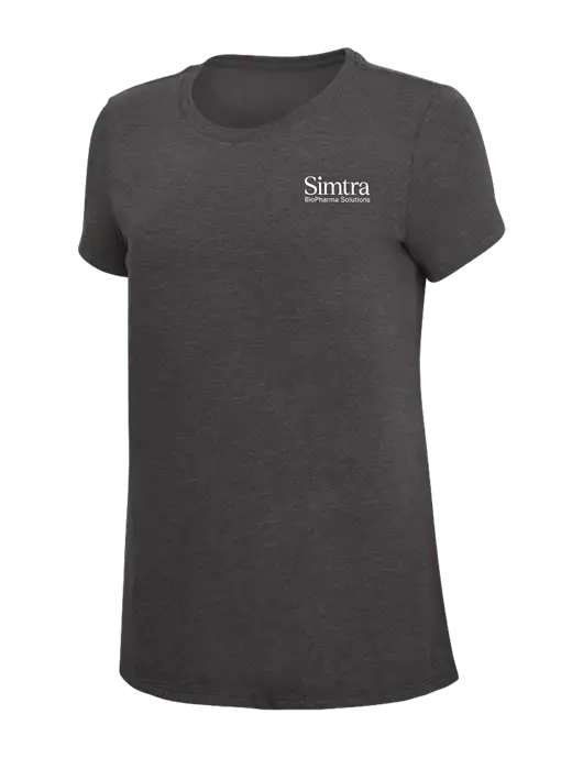Womens Simply Soft Heather Charcoal 4.5oz  Poly/Combed Ring Spun Cotton T-Shirt w/Simtra Logo