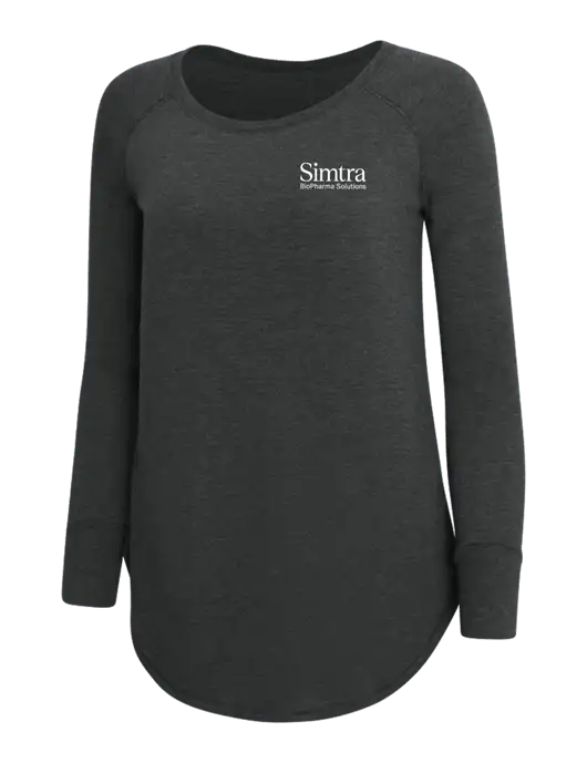 Womens Perfect Wide Collar Tunic Tri-Blend Black Frost 4.5 oz T-Shirt w/Simtra Logo