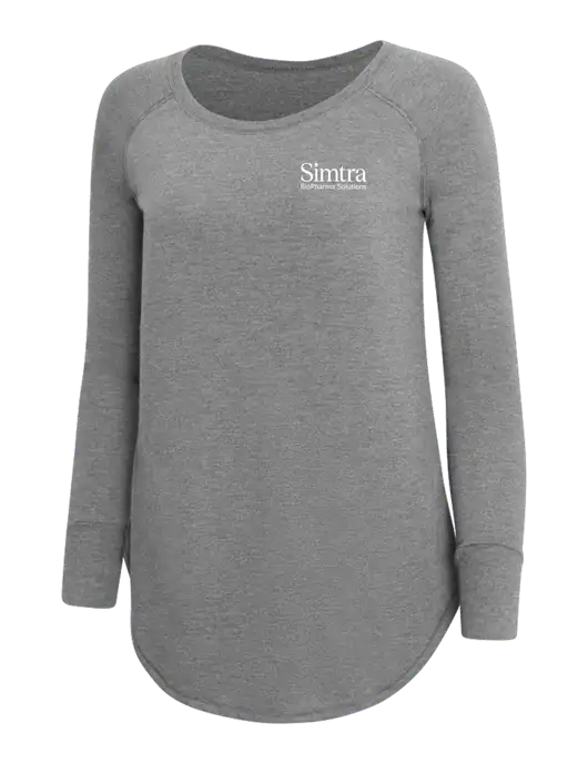 Womens Perfect Wide Collar Tunic Tri-Blend Grey Frost 4.5 oz T-Shirt w/Simtra Logo