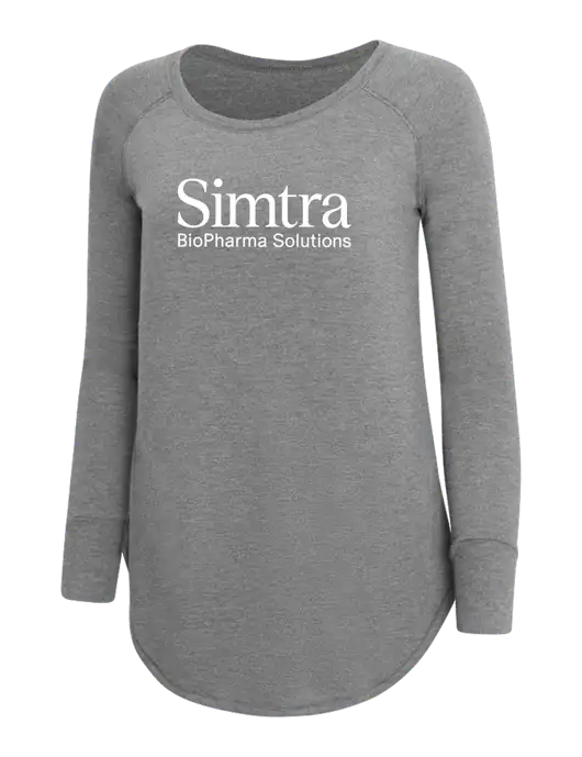 Womens Perfect Wide Collar Tunic Tri-Blend Grey Frost 4.5 oz T-Shirt w/Simtra Logo
