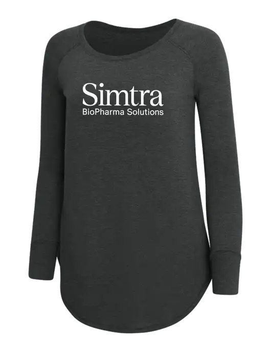 Womens Perfect Wide Collar Tunic Tri-Blend Black Frost 4.5 oz T-Shirt w/Simtra Logo