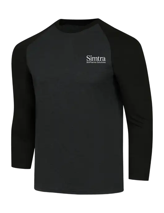 Simply Soft 3/4 Sleeve Black/Black Frost Ring Spun Cotton T-Shirt w/Simtra Logo