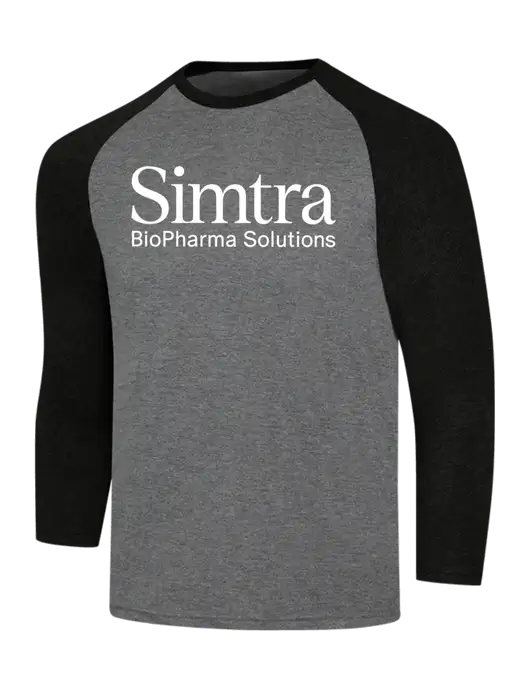 Simply Soft 3/4 Sleeve Black Frost/Grey Frost Ring Spun Cotton T-Shirt w/Simtra Logo