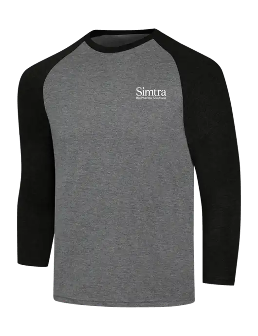 Simply Soft 3/4 Sleeve Black Frost/Grey Frost Ring Spun Cotton T-Shirt w/Simtra Logo