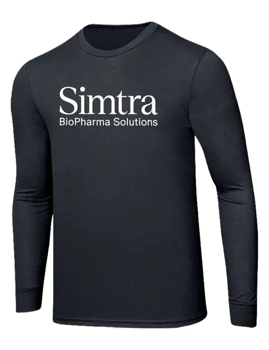 Simply Soft Long Sleeve Black Frost 4.5 oz, Poly/Combed Ring Spun Cotton T-Shirt w/Simtra Logo