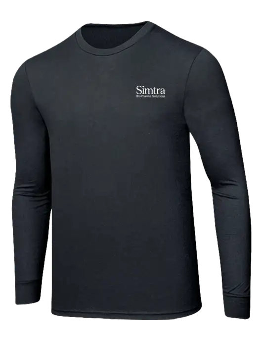 Simply Soft Long Sleeve Black Frost 4.5 oz, Poly/Combed Ring Spun Cotton T-Shirt w/Simtra Logo