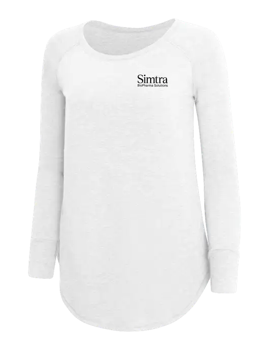 Womens Perfect Wide Collar Tunic Tri-Blend White 4.5 oz T-Shirt w/Simtra Logo