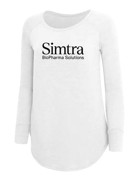 Womens Perfect Wide Collar Tunic Tri-Blend White 4.5 oz T-Shirt w/Simtra Logo