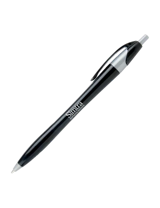 Novella Black/Silver Corporate Pen - Blue Ink w/Simtra Logo