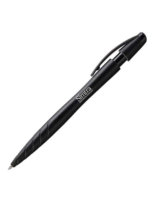 Awali Black Metallic Pen - Black Ink w/Simtra Logo