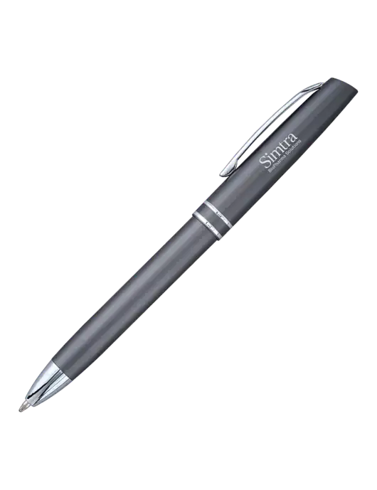 Gunmetal Anguilla Black Ink Pen w/Simtra Logo