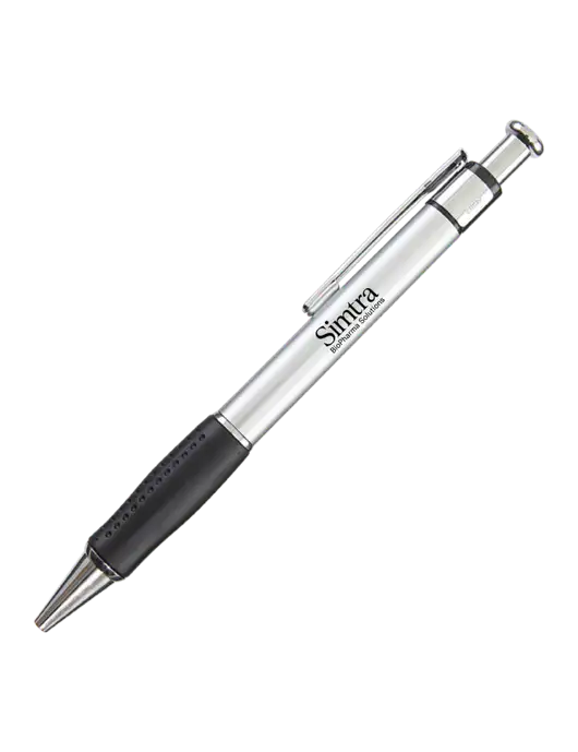 Malta Silver Pen - Black Ink w/Simtra Logo