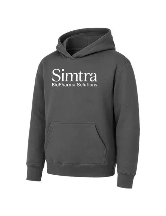 Youth Charcoal 7.8 oz Pullover Hooded Sweatshirt w/Simtra Logo