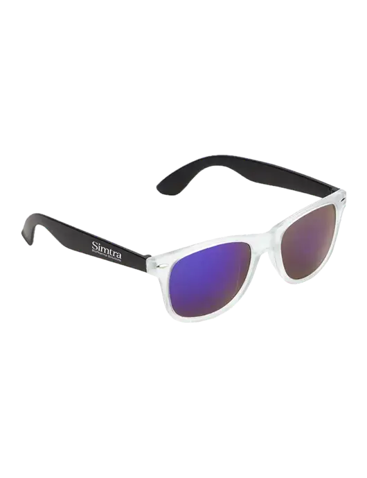 Key West Black Mirrored Sunglasses w/Simtra Logo