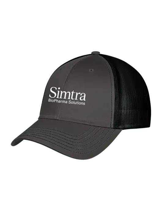 Charcoal & Black Mesh Trucker Cap Snap Back w/Simtra Logo