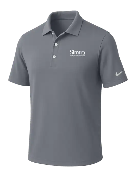 NIKE Medium Grey Dri-Fit Micro Pique Polo w/Simtra Logo