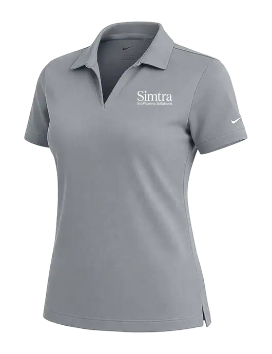 NIKE Medium Grey Womens Dri-Fit Micro Pique Polo w/Simtra Logo