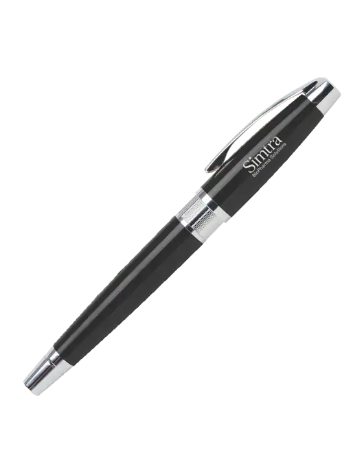 Masscotti Black Rollerball Pen - Black Ink w/Simtra Logo
