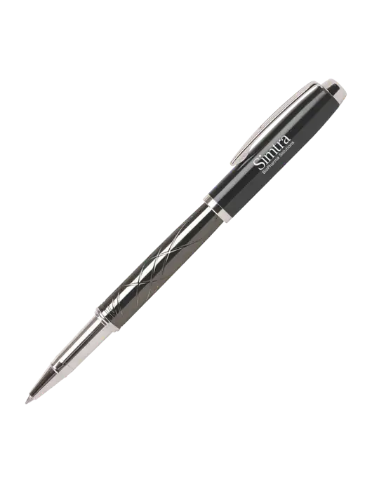 Modernist Black Rollerball Pen - Black Ink w/Simtra Logo