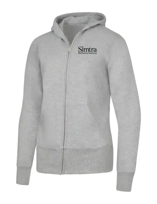 Grey Heather Womens Core Fleece Full-Zip Hooded Sweatshirt w/Simtra Logo