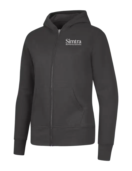 Charcoal Womens Core Fleece Full-Zip Hooded Sweatshirt w/Simtra Logo