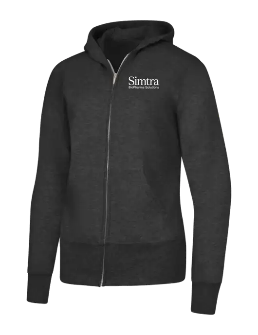 Dark Heather Grey Womens Core Fleece Full-Zip Hooded Sweatshirt w/Simtra Logo