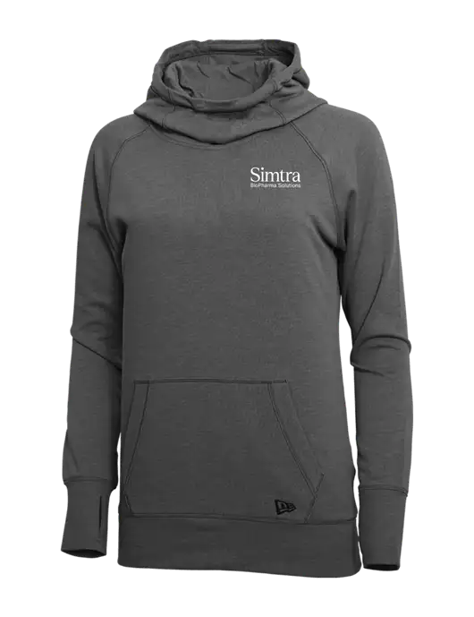 New Era Black Heather Womens Tri-Blend Fleece Pullover Hoodie w/Simtra Logo