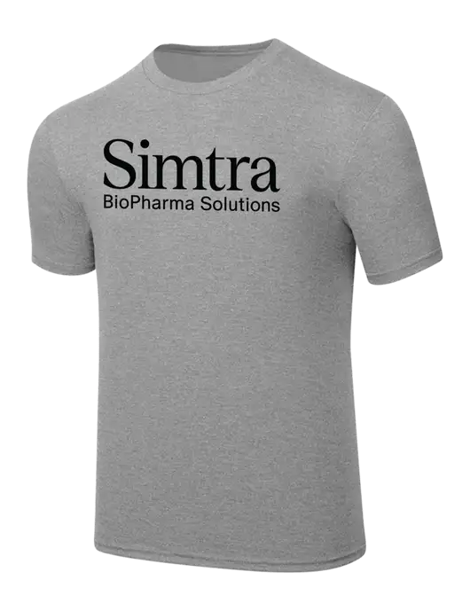 Simply Soft Heathered Light Grey 4.5oz  Poly/Combed Ring Spun Cotton T-Shirt w/Simtra Logo