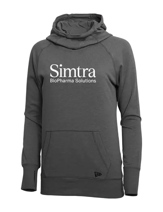 New Era Black Heather Womens Tri-Blend Fleece Pullover Hoodie w/Simtra Logo