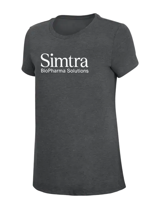 Womens Simply Soft Charcoal 4.5oz Poly/Combed Ring Spun Cotton T-Shirt w/Simtra Logo