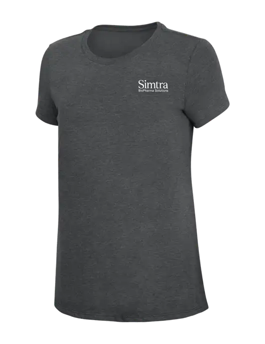 Womens Simply Soft Charcoal 4.5oz Poly/Combed Ring Spun Cotton T-Shirt w/Simtra Logo