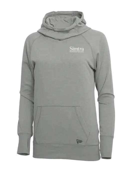 New Era Shadow Grey Heather Womens Tri-Blend Fleece Pullover Hoodie w/Simtra Logo