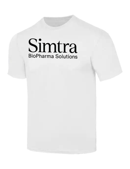 Simply Soft White 4.5oz  Poly/Combed Ring Spun Cotton T-Shirt w/Simtra Logo