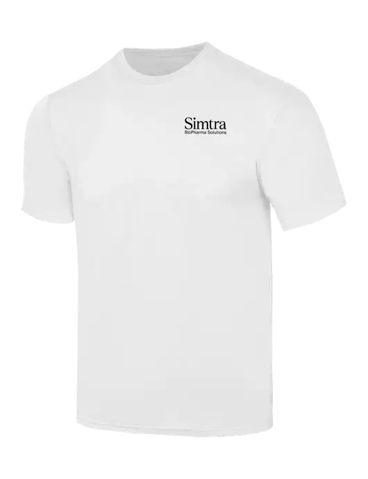 Simply Soft White 4.5oz  Poly/Combed Ring Spun Cotton T-Shirt w/Simtra Logo