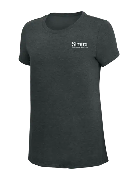 Womens Simply Soft Black Frost 4.5oz Poly/Combed Ring Spun Cotton T-Shirt w/Simtra Logo