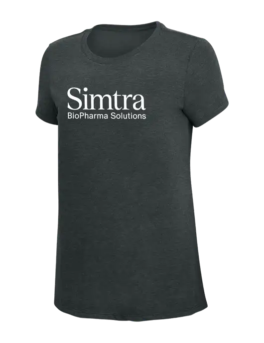 Womens Simply Soft Black Frost 4.5oz Poly/Combed Ring Spun Cotton T-Shirt w/Simtra Logo