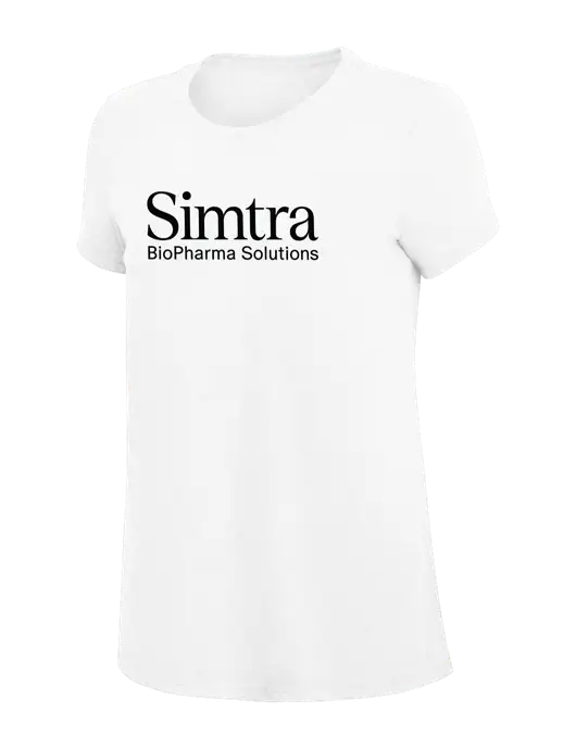 Womens Simply Soft White 4.5oz Poly/Combed Ring Spun Cotton T-Shirt
 w/Simtra Logo