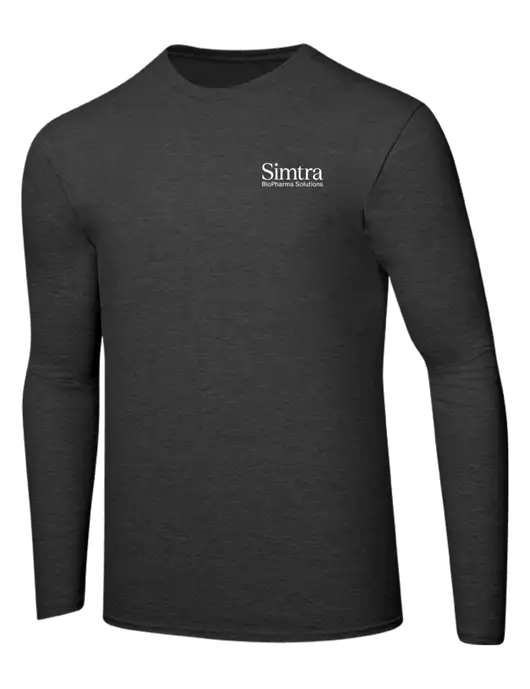 Ring Spun Dark Heather Grey 4.5 oz Long Sleeve T-Shirt w/Simtra Logo