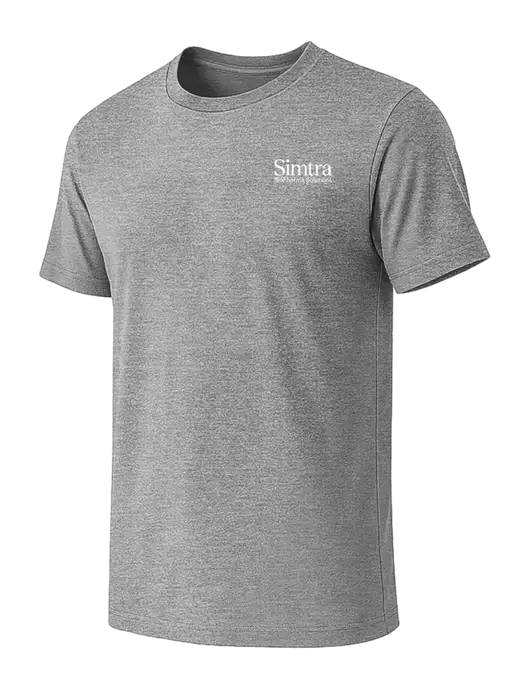 BELLA+CANVAS Heather Grey CVC Short Sleeve Tee w/Simtra Logo