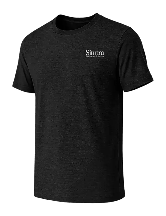 BELLA+CANVAS Black Heather CVC Short Sleeve Tee w/Simtra Logo