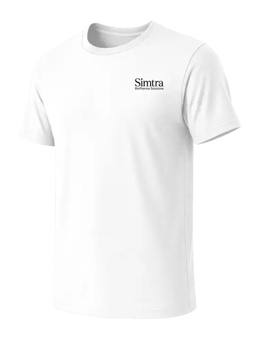 BELLA+CANVAS White Blend CVC Short Sleeve Tee w/Simtra Logo