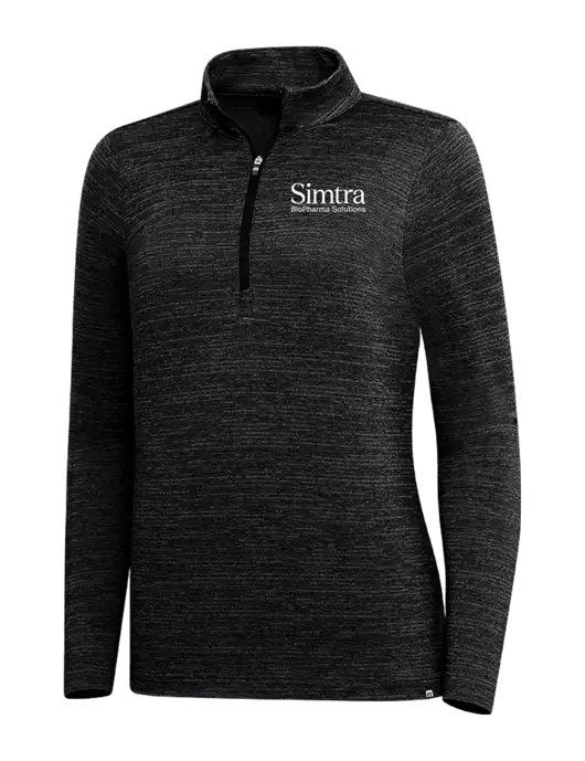 TravisMathew Black Womens Crestview 1/4 Zip w/Simtra Logo