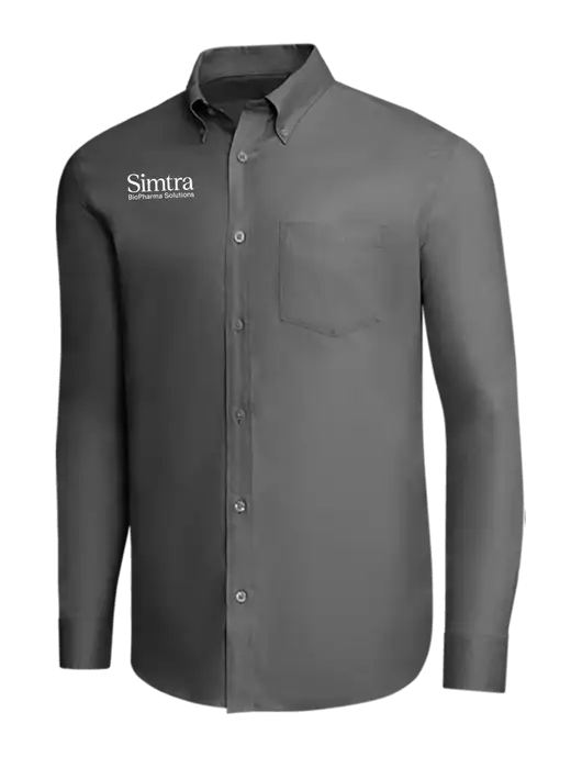 Brooks Brothers Dark Grey Wrinkle-Free Stretch Pinpoint Shirt w/Simtra Logo