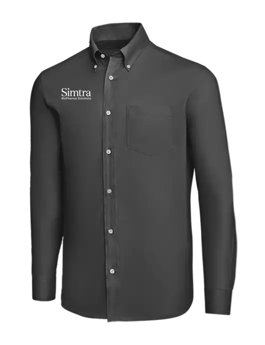Brooks Brothers Dark Grey Wrinkle-Free Stretch Nailhead Shirt w/Simtra Logo