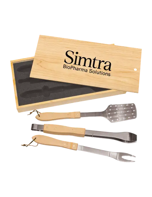 Wood BBQ Gift Set w/Simtra Logo