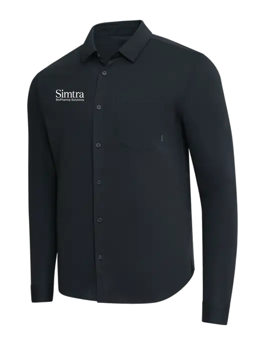 OGIO Black Extend Long Sleeve Button Up Shirt w/Simtra Logo