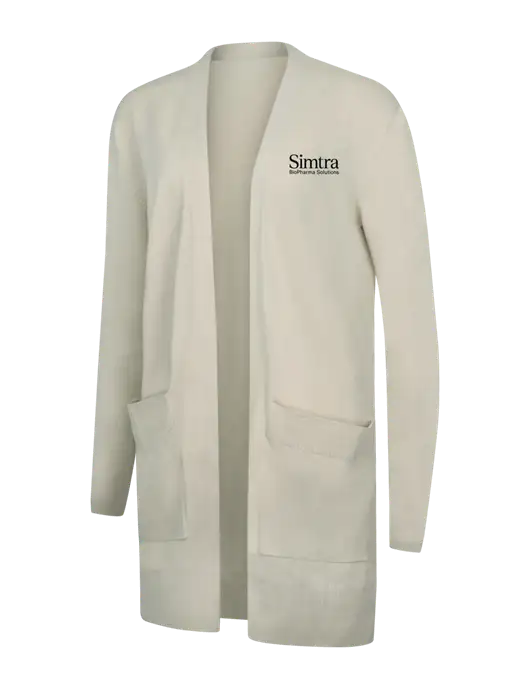 Mercer+Mettle Womens Ivory Open Front Cardigan Sweater w/Simtra Logo