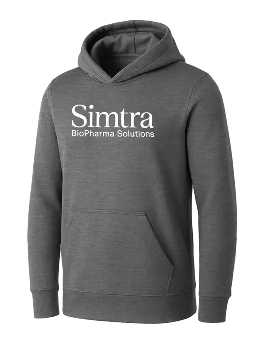 Womens Medium Grey Heather Core Fleece Pullover Hooded Sweatshirt w/Simtra Logo