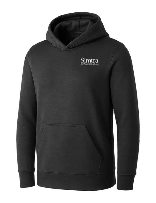 Womens Dark Grey Heather Core Fleece Pullover Hooded Sweatshirt w/Simtra Logo