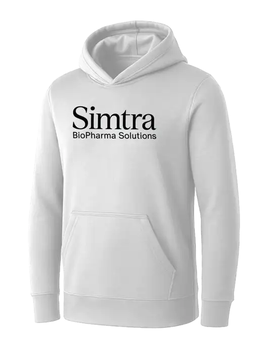 Womens White Core Fleece Pullover Hooded Sweatshirt w/Simtra Logo